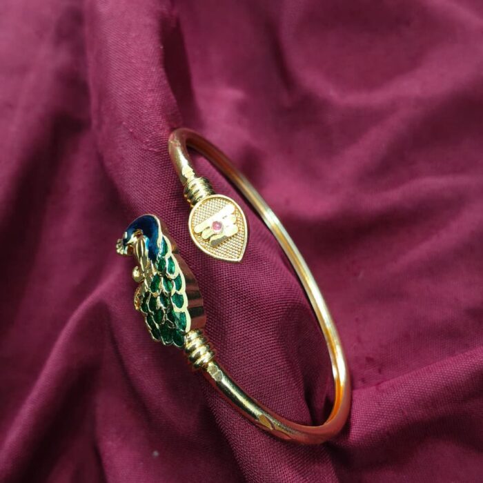GOLD PLATED ADJUSTABLE MURUGAN BANGLE (TB006)