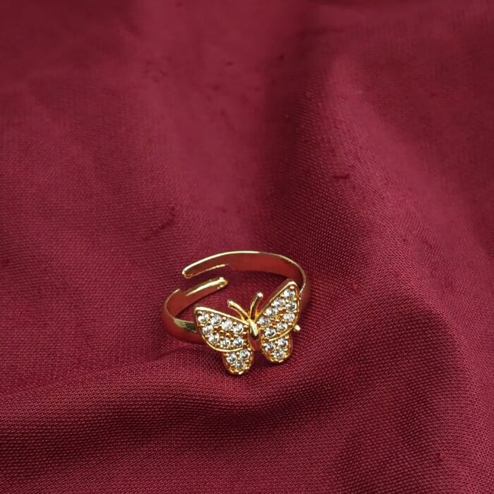ADJUSTABLE RING AD STONE BUTTERFLY RING (AR036)