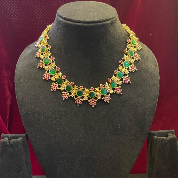 (TC046) TRADITIONAL GOLD PLATE PREMIUM PALAKKA BRIDAL NECKLACE