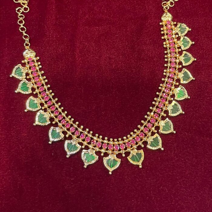 (TC045) TRADITIONAL GOLD PLATE PALAKKA NECKLACE