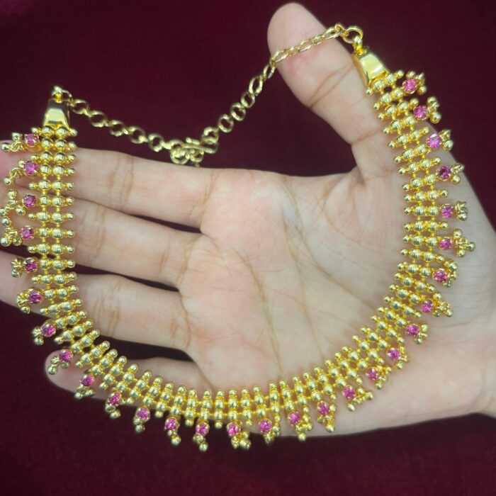 (TC044) GOLD PLATED TRADITIONAL BRIDAL NECKLACE