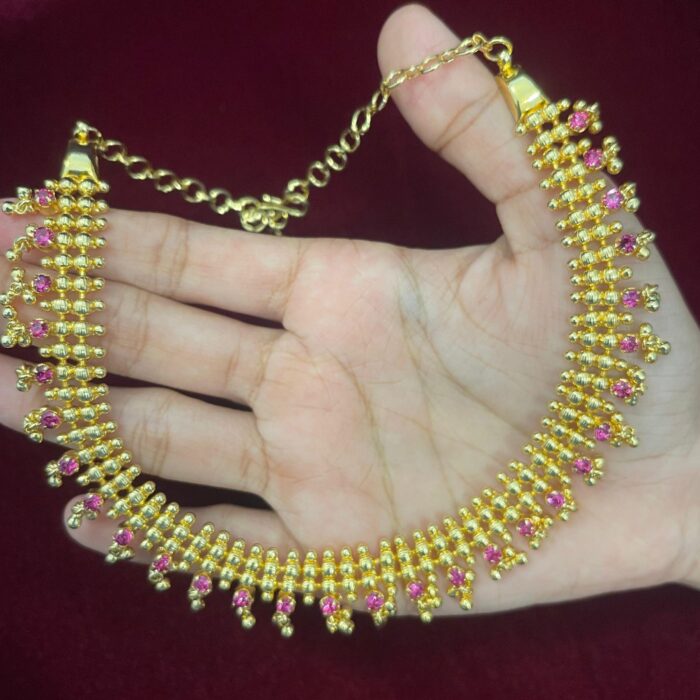 (TC044) GOLD PLATED TRADITIONAL BRIDAL NECKLACE