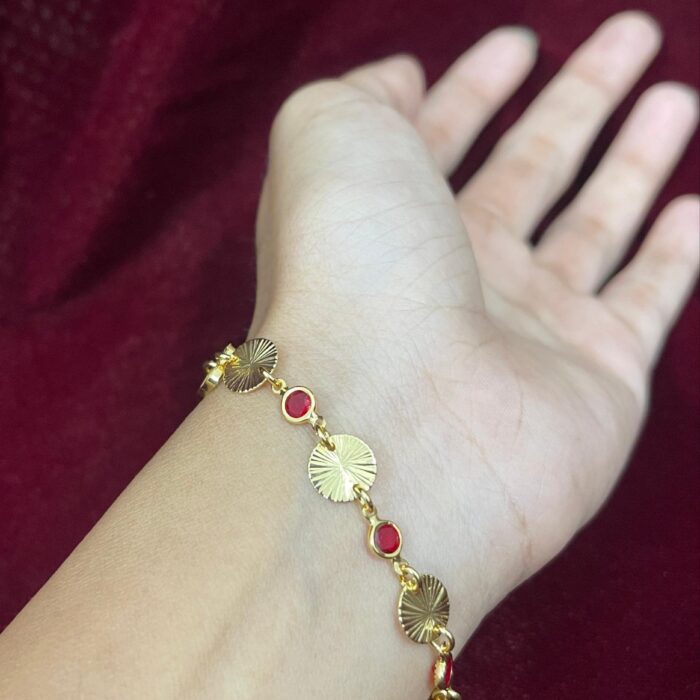 BR037 SEMI STONE GOLD PLATE BRACLET