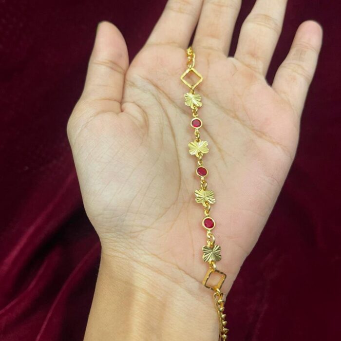 BR038 SEMI STONE GOLD PLATE BRACLET