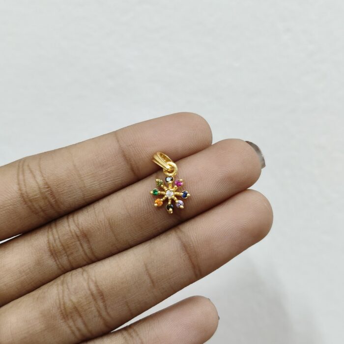 DIAMOND REPLICA  NAVARATNA PENDANT (DRL028)