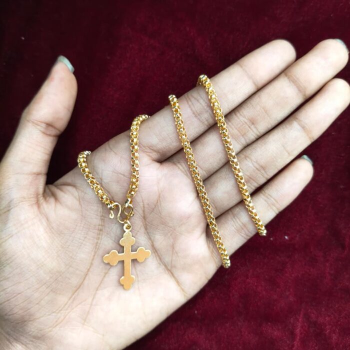 24 INCHES CHAIN WITH CROSS PENDENT