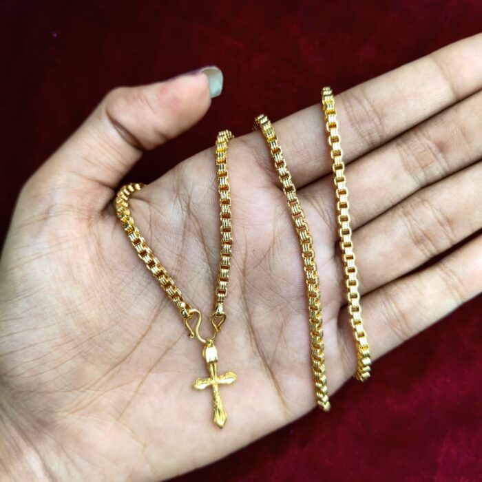 24 INCHES CHAIN WITH CROSS PENDENT