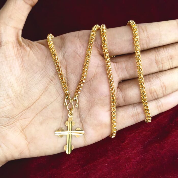 24 INCHES CHAIN WITH CROSS PENDENT