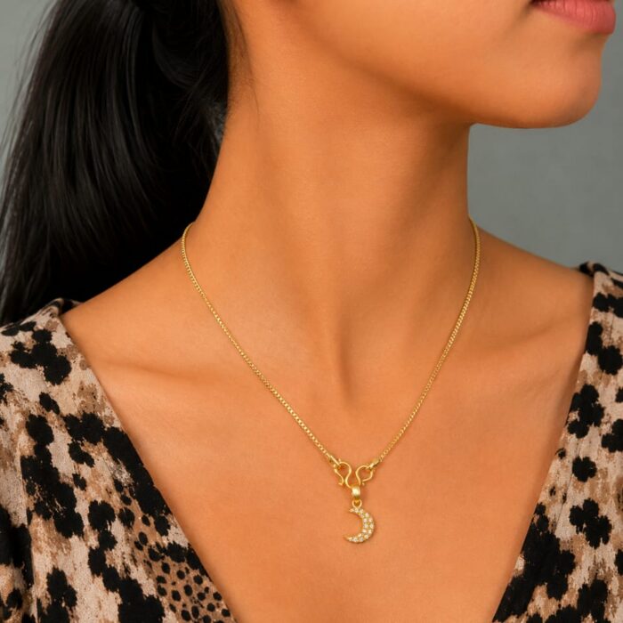 18 INCHES BOXCHAIN CHAIN WITH DIAMOND REPLICA PENDENT