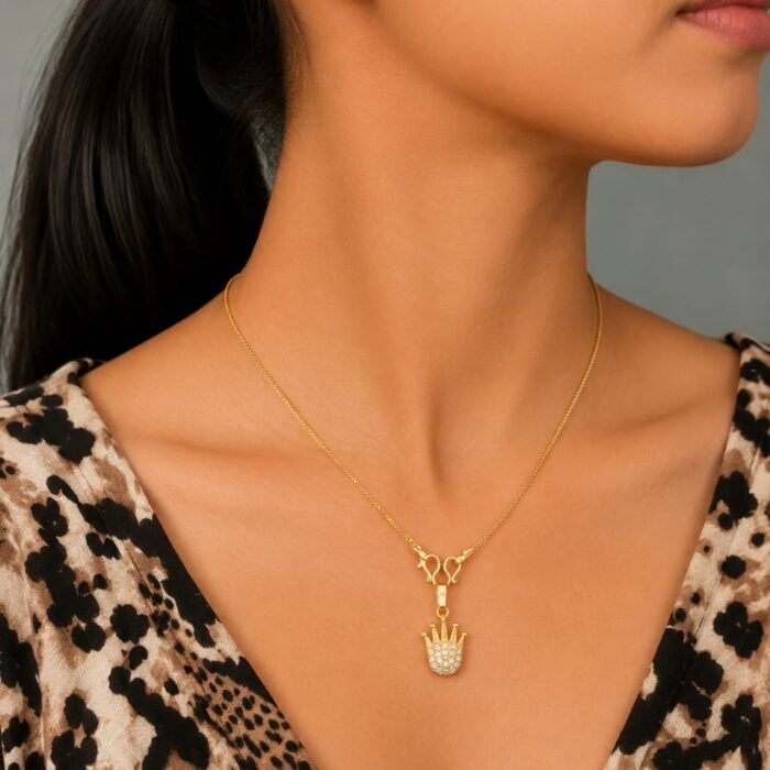 18 INCHES BOXCHAIN CHAIN WITH DIAMOND REPLICA PENDENT