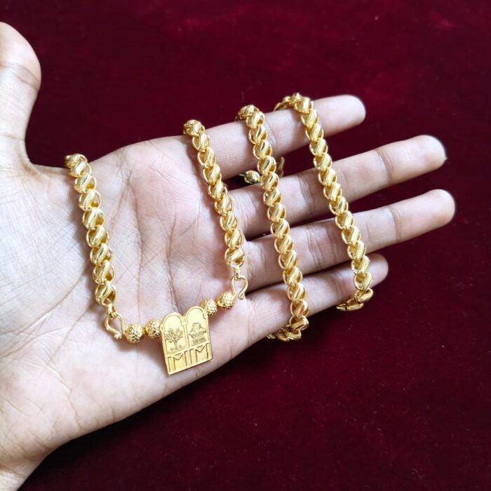 24 INCHES LOTUS CHAIN WITH BRAHMIN THALI