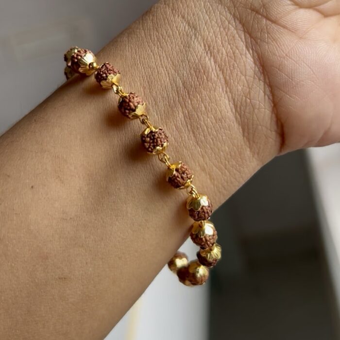 GOLD PLATED RUDRAKSHA BRACELET (MB006)